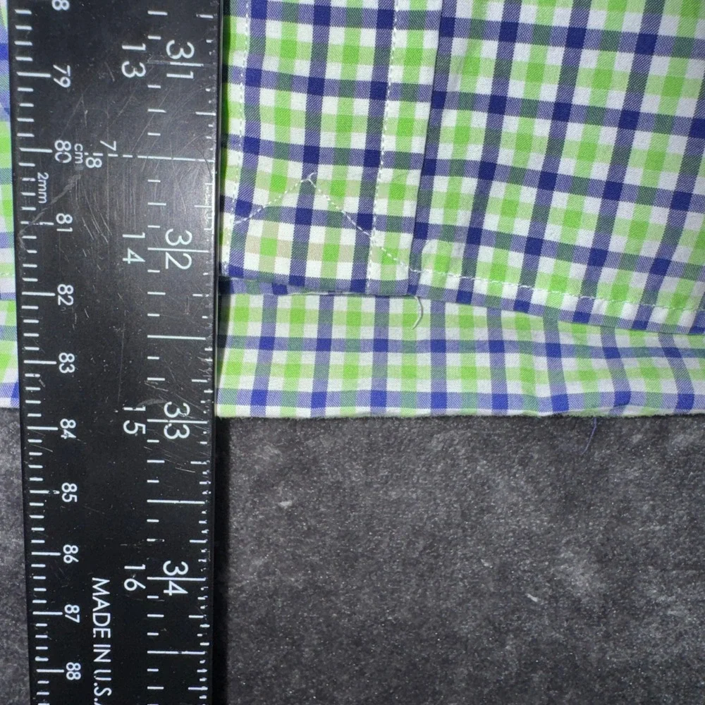 Polo Ralph Lauren Mens Gingham Check Button Down Shirt Green Blue Size M